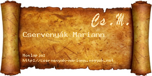 Cservenyák Mariann névjegykártya