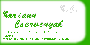 mariann cservenyak business card